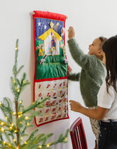 Traditional Nativity Advent Calendar with "Family Name"